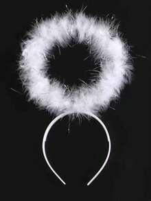 3pcs White Angel Wings Set, Natural Feather Material, Costume Props Suitable For Photography, Stage Performance, Cosplay Halloween - White - View 3