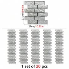 10 Peças/20 Peças/30 Peças Adesivos de azulejo 3D autoadesivos e reforçados, 27 x 27 cm Adesivos decorativos para renovação de parede doméstica, adequados para cozinha, varanda, pia, banheiro e sala de jantar Decoração de casa Decoração de parede Decoração de banheiro Papel de parede Acessórios de cozinha Itens de cozinha Decoração de cozinha Adesivos de parede Adesivo de parede