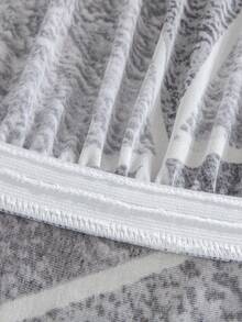 1pc Ruffled Stretch Sofa Cover, Soft & Comfortable, Printed Stretch Furniture Protector, Multiple Sizes Available - Grey - View 8