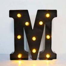 21.8cm LED Black Illuminated Letter & Number Decorative Light, Warm White, Battery Powered (Batteries Not Included), Suitable For Christmas Party Decor, Birthday Party, Baby Shower Decoration - Black - View 35