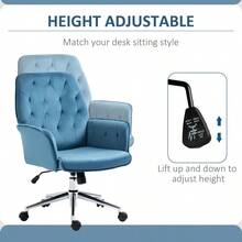 Silla de escritorio para oficina en el hogar de terciopelo, con asiento acolchado capitoneado, soporte lumbar y capacidad de girar - como en la foto - Ver 4