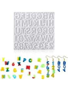 1 Stück 26 Englische Buchstaben Silikon-Gussformen Werkzeuge für DIY Harz Anhänger, Schlüsselanhänger, Ohrringe, UV-Epoxy Kunsthandwerk und Handarbeit