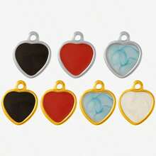 2pcs/7pcs Luxury Dark Style Hiphop 304 Stainless Steel Drip Oil Gold/Silver Heart Cross Pendant Necklace Earring Jewelry DIY Accessories, Gold Plated/Silver Jewelry Making Charms