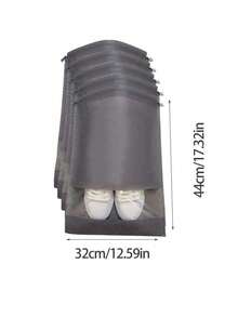 1/5/10 件灰色无纺布鞋子收纳袋，简约抽绳防尘旅行鞋袋