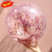 Inflatable Flash Beach Ball, Giant Pool Ball Inflatable Transparent Beach Ball Swimming Pool Water Beach, Perfect For Pool Parties, Summer Fun, Beach Equipment, Water Games - Multicolor - View 12