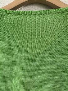 Casual Solid Color V-Neck Loose Knitted Blouse, 3/4 Sleeve, Elegant Commuter Style For Women, European And American, Spring/Summer/Autumn, Plus Size