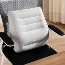 Cojín lumbar inflable ergonómico, almohada ajustable de aire para la cintura, almohadilla lumbar portátil para silla de oficina y asiento de coche, alivia el dolor de espalda y mejora la postura - Gris - Gris - Ver 9
