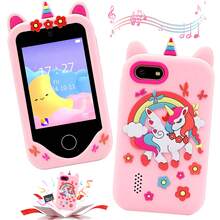 儿童双摄像头智能手机玩具，趣味游戏和音乐播放器，适合3-12岁男孩女孩的教育性圣诞节和生日礼物 - 彩色 - 查看 1