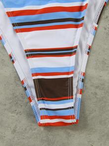 新款春夏性感条纹印花时尚休闲女式沙滩度假约会派对比基尼泳装 - 彩色 - 查看 4