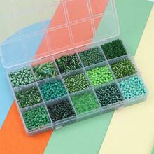 15 Rejillas de cuentas de color verde con agujeros, para manualidades DIY de pulseras, collares y joyería