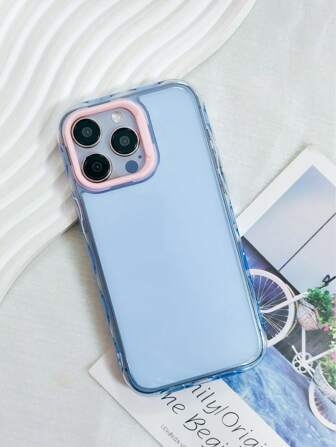 1pc Dual Color Jelly TPU Wave Pattern Phone Case Compatible With IPhone