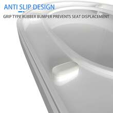 Soft Close Toilet Seat Cover – D-Shaped Antibacterial Bidet-Compatible Hygienic Toilet Seat With Quick Release Hinges, 360° Rotation For Easy Cleaning, No-Slam Quiet Closing, Universal Fit For Home/Hotel/Office (White) - White - View 7