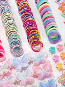 Set de 886 piezas de accesorios para el cabello coloridos para niñas que incluye pasadores con mariposas brillantes, pinzas laterales con estrellas lindas y pasadores de pelo variados, ideal para el verano