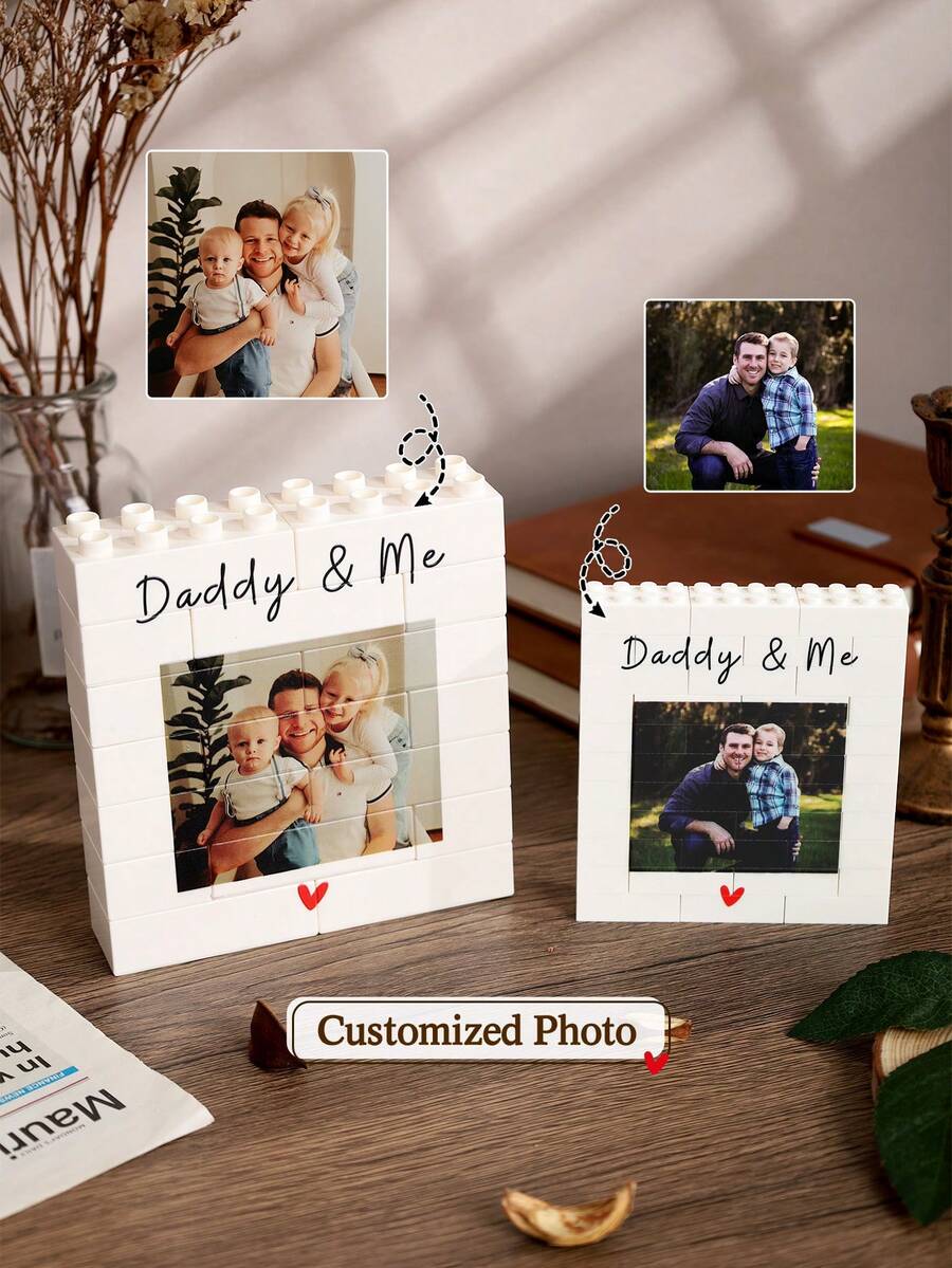 Customizable Square Photo Frame, Custom Text And Photos Personalized Home Decor, Shadow Box, Memory Box For Family Bedroom Living Room Decoration, Anniversary Gift