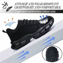 UMBURLLY Women's Steel Toe Safety Shoes, Anti-Crush, Anti-Puncture, Breathable, Simple & Lightweight, Suitable For Work