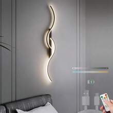 1 Stück LED kabelloses Ladelampe mit Dimmer und Fernbedienung, batteriebetriebenes USB aufladbares Licht, Innenraum Aluminium Wellen Beleuchtung für Wohnzimmer, Schlafzimmer, Nachttisch, Flur