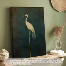 1 peça de impressão em tela de guindaste japonês vintage - decoração de parede elegante sem moldura com tons serenos de azul e verde. É uma decoração simples para o quarto, sala de estar, escritório ou café. Decoração de quarto esteticamente moderna.