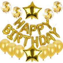 25pcs 16-Inch Birthday Letter & Star Balloons Set Party Decorations - Multicolor - View 19