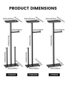 1pc Vertical Tissue Paper Rack, Mobile Floor Paper Towel Holder, Toilet Paper Storage Rack, Wet Wipes Rack, Bathroom Paper Towel Organizer, Suitable For Bathroom And More Scenarios - Black - View 3