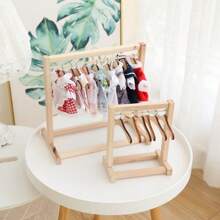 11pcs Kawaii Miniature Wooden Hangers Set For Doll Clothes | Yellow Cute Wardrobe Accessories & Tiny Furniture Decor | DIY Organizer Gift For Doll Collectors, Teens (Fashion Doll Storage)