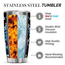 1pc 20oz Detroit Strong Lion Tumbler, Double Wall Vacuum Insulated Travel Mug, Spill Proof Lid, Perfect Gift For Dad, Mom, Ideal For Christmas, Thanksgiving, Valentine's, Mother's, Father's Day, Gift For Birthday, Coffee Cup - 20oz - View 6
