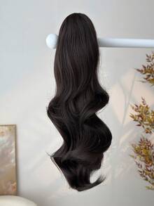 16-18 Inch Black/Brown Claw Clip-In Ponytail Extensions, Heat-Resistant Synthetic Fiber, Suitable For Women And Girls Daily Use - Dark Brown - View 5