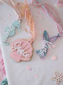 Mermaid Party Tags, Personalized Name Bag Tags, Gift Tags, Seahorse Shell Basket Tags, Mermaid Gift Tags, Mermaid Birthday, Underwater World, Underwater World, Summer Back To School Tags