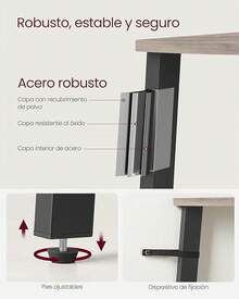 VASAGLE Estantería de Esquina, 4 Niveles, Marco de Acero, para Salón, Dormitorio, Balcón, Industrial, Marrón Rústico y Negro MLLS34XV1 LFP7 - Grisáceo + negro - Ver 6