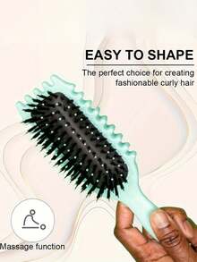 1 Ergonomic Double-Brush Curling Comb With Air Cushion Design - ABS Handle Suitable For Dry And Wet Hair Styling, Untangling, Scalp Massage, An Essential Home Travel Tool For All Hair Types - Multicolor - View 8