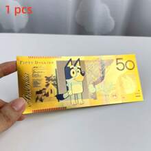 Bluey Biglietto da collezione in polimero dorato di Bluey, Bingo e Bandit - Valuta commemorativa premium di personaggi dei cartoni animati per esposizione, memorabilia di animazione per collezionisti adulti e fan dello show televisivo