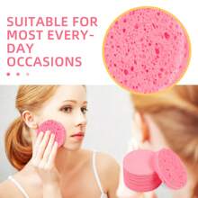 25 Stücke/Packung Einweg-Kompression Gesichtsreinigungsschwämme, parfümfrei aus Cellulose Holzzellstoff-Baumwolle, für Ästhetiker Gesichtsreinigung, Hautverjüngung, Make-up Restentfernung, wiederverwendbar, geeignet für alle Hauttypen