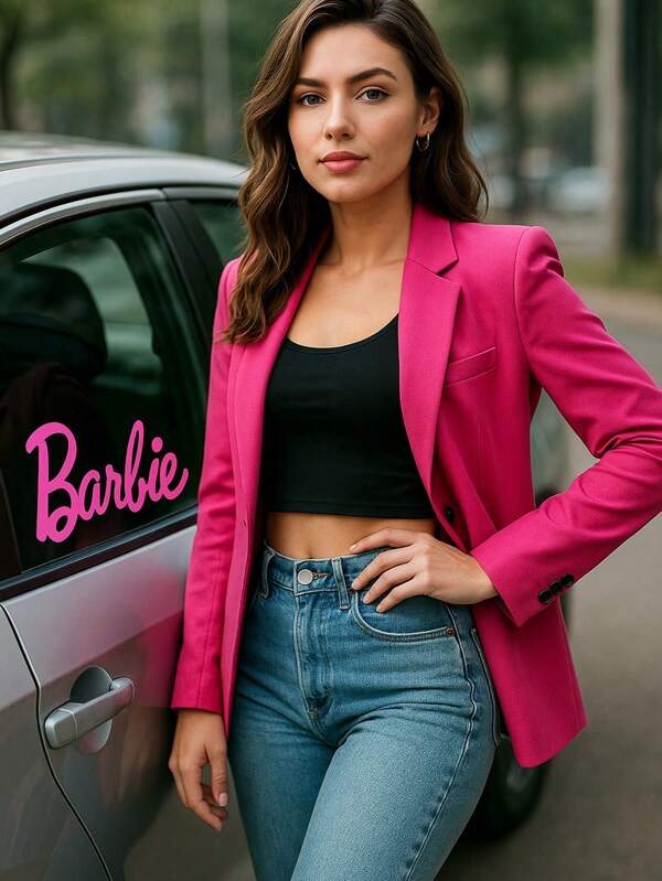 Barbie 3PCS Official Retro Logo Vinyl Decal Sticker - Waterproof & UV Resistant Car Decal - Aesthetic Accessory For Laptop, Tumbler, Phone Case - Easy Apply & Remove, No Residue - Personalize Your World With Iconic Barbiecore Fashion - Perfect Birthday Gift For & Women, Holiday Stocking Stuffer.
