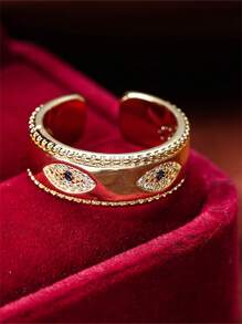 1pc Fashionable Vintage Devil's Eye Unique Design Open Ring