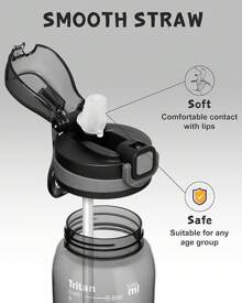 Opard 30oz/32oz Sports Water Bottle With Leak Proof Flip Top Lid Tritan Reusable Plastic For Gym And Outdoor, Travel Water Bottle With Straw