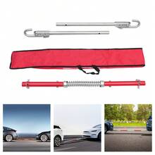 YUNRUX 1.85 M Towbar With 3T Towing Capacity, Spring Buffer, Steel Tube Construction, Red And Silver Color For Towing Of Off-Road Vehicles And Household Vehicles - A - View 1