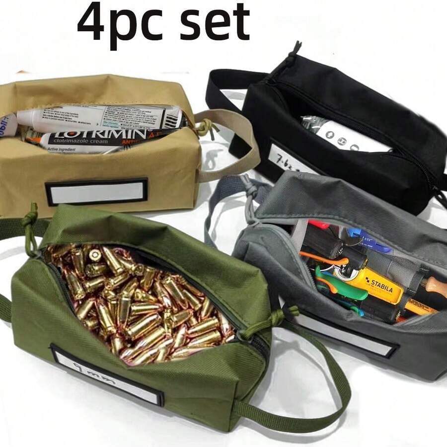 4-Piece Accessory Organizer Bag With ID Tags--Multi-Capacity Shooting Range Essentials Organizer Bag (Suitable For Outdoor Sports And Training Gear) - Multicolor - View 1