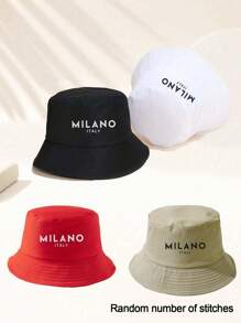 2 Packs Of Colorful Unisex MILANO Letter Pattern Couple Bucket Hats, Suitable For Outdoor Travel, Beach Vacation, Sun Protection, Suitable For Festivals And Casual Fashion Matching, Best Holiday Gift Men's Sun Hat Summer Hat, Suitable For Summer Outdoor Activities Such As Hiking And Fishing