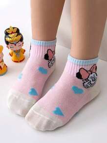 5 Paar Mädchen Cartoon Mickey Maus Mesh Sommer Kurzsocken