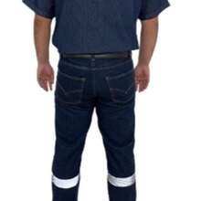 PANTALON DE MEZCLILLA CON REFLEJANTE - Gris - Ver 2