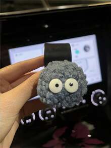 2 件可爱小煤球形汽车座椅靠背挂钩、头枕储物盒、食物袋支架、汽车装饰衣架