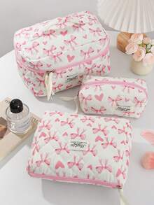 1Pc/Set Túi đựng đồ trang điểm nơ hồng cho bé gái Bộ túi đựng đồ trang điểm Túi đựng mỹ phẩm đa chức năng Túi cầm tay có khóa kéo đựng đồ chăm sóc da, mỹ phẩm, dầu dưỡng môi, kem chống nắng, kem dưỡng da tay, tai nghe, tiền xu, văn phòng phẩm, đồ dùng nhỏ Túi đựng đồ trang điểm dễ thương Túi đựng đồ trang điểm Hộp đựng đồ trang điểm Đồ dùng thiết yếu khi đi làm hàng ngày Đồ dùng thiết yếu khi đi du lịch Đồ dùng thiết yếu khi đi du thuyền Đồ dùng thiết yếu khi ở ký túc xá Quà tặng cho những người bạn tốt Quà tặng sinh nhật Quà tặng phù dâu Quà tặng cho mẹ Quà tặng cho giáo viên - Nhiều màu - Xem 15