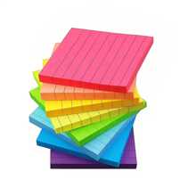 Colorful Striped Sticky Notes, Multi-Color Square Sticky Notes, N-Times Reusable Fluorescent Memo Pads With Lines,School Supplies,Back To School