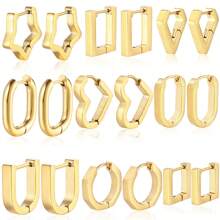 1 Pair Of Minimalist Personalized Exaggerated Oval Metal Earrings