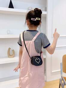 Bow Decor Fashion Girl's Shoulder Bag, PU Leather Crossbody Purse - A - View 5