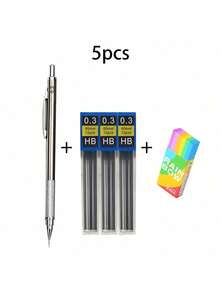 5pcs/Set Machine Automatic Metal Pencil 0.3 0.5 0.7 0.9 1.3 2.0 3.0mm Pencil Art Drawing Pencil Drawing Pencil Back To School - Sets - View 18