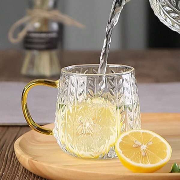 1 pièce Théière en verre borosilicate résistant à la chaleur avec motif de blé, compatible avec les plaques de cuisson électriques, grande capacité de 1300 ml/1800 ml pour jus de fruits
