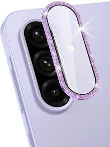 1 pezzo Protezione lente fotocamera per Galaxy A26/A36/A56, anello in metallo singolo, copertura in vetro temperato, [forte adesione] resistente ai graffi, trasparente ad alta definizione, protezione fotocamera 9H ad alta definizione, facile da installare, regalo per compleanno, famiglia, amici, cristallo scintillante, protezione lente, accessori per telefono, impermeabile, antiurto, anti-caduta, anti-impronta digitale, copertura completa