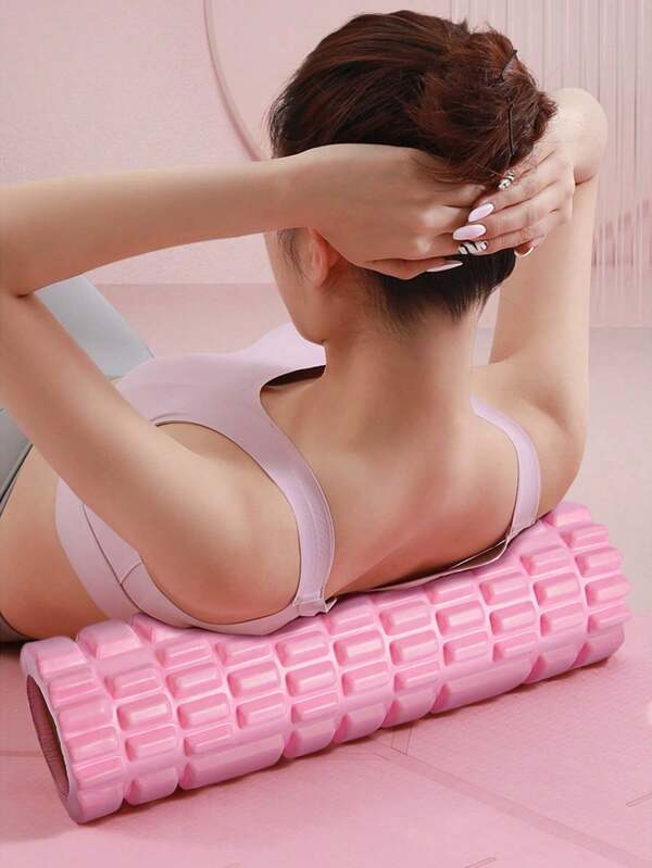 1pc Net Grid Yoga Roller For Fitness, Yoga, Pilates, Muscle Massage & Relaxation