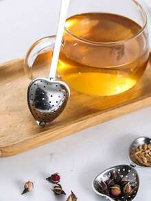 Stainless Steel Heart-Shaped Tea Infuser. Stainless Steel Tea Strainer Suitable For Office, Tea Steeping, Seasoning Ball, And Daily Use - Silver - View 6