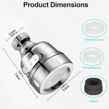 1件装厨房旋转水龙头及多功能水龙头延长器（国际通用英文描述）这款一体式产品既是厨房旋转水龙头，又是多功能水龙头延长器，具有增压和防溅功能。厨房用品 厨房配件 厨房工具